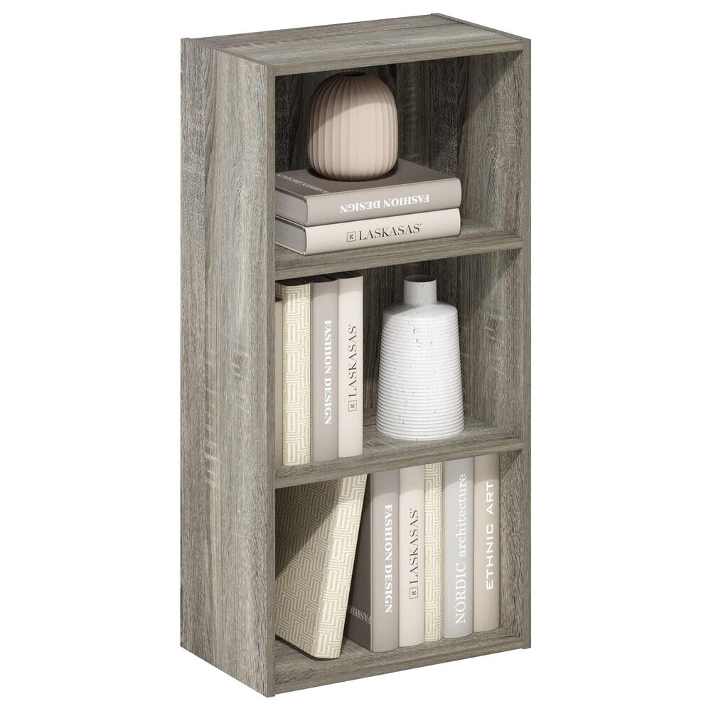 HOMLUX 3-Tier Open Shelf Bookcase in French Oak, , large