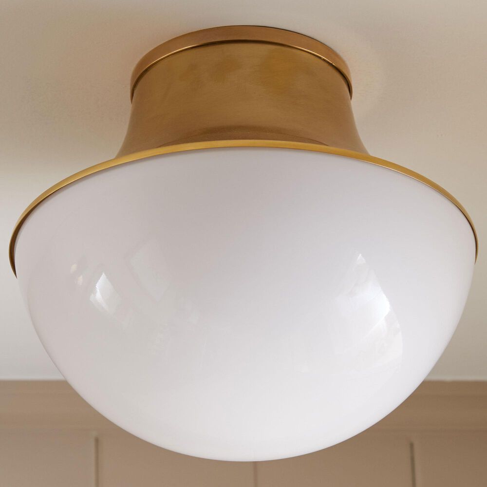 Hudson Valley Lighting Lettie 14.75" 1-Light Flush Mount in Aged Brass, , large