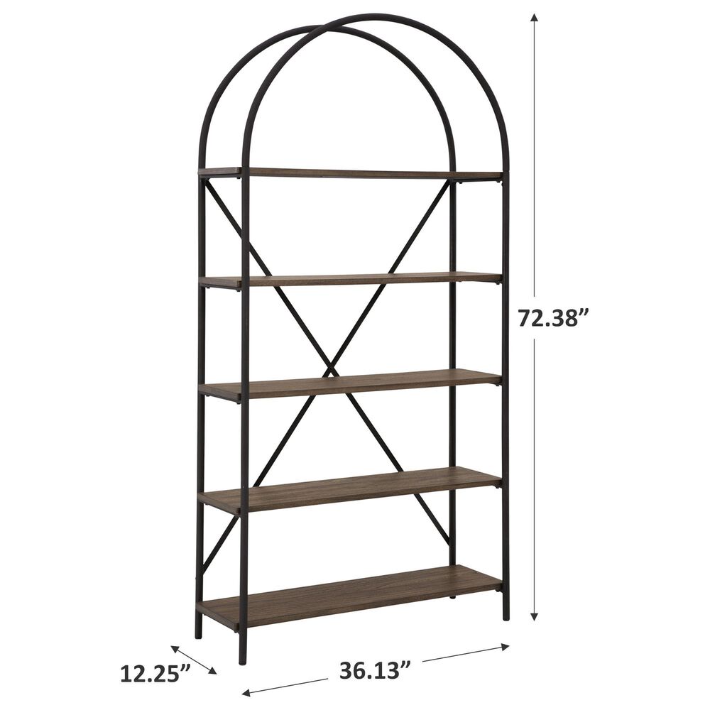 Ashley Galtbury Arched Bookcase in Brown and Black, , large