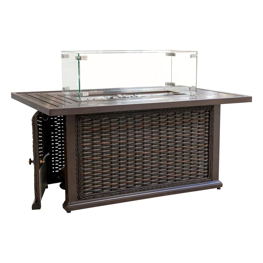 Venture South Hampton Rectangular Fire Pit in Mixed Black and Brown, , large