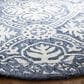 Safavieh Micro-Loop MLP606M 5" Round Blue and Ivory Area Rug, , large