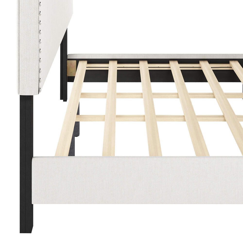 HOMLUX Nadia King Platform Bed Frame in Gray, , large