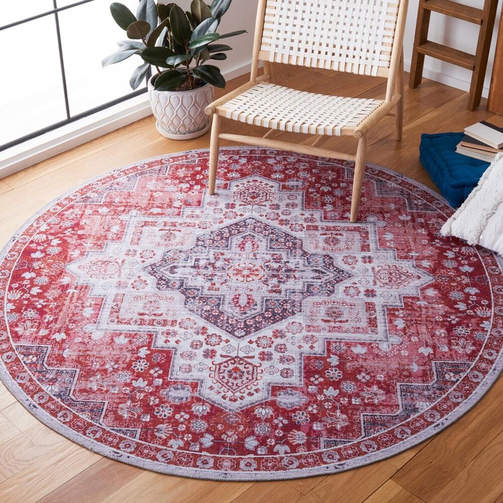 Safavieh Serapi  SEP563 6&#39;7&quot; Round Rust and Ivory Area Rug, , large
