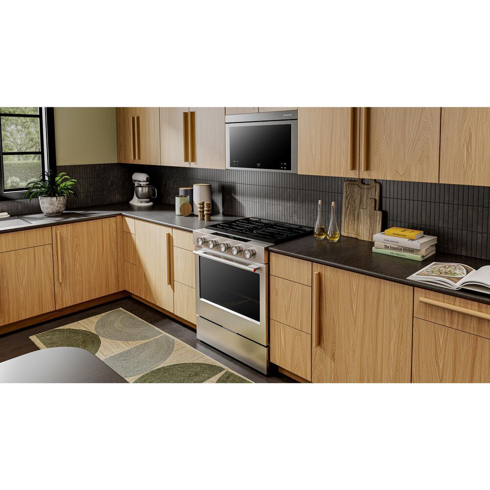 KitchenAid 30" Smart Slide-in Gas Range in PrintShield Stainless Steel, , large
