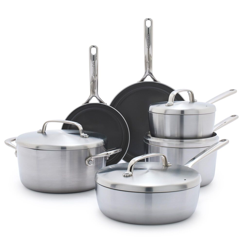 Green Pan GP5 13-Piece Cookware Set in Stainless Steel, , large
