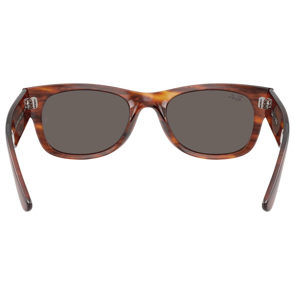 Rayban Glasses Mega Wayfarer II Sunglasses with Dark Grey Lenses in Polished Striped Havana, , large