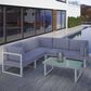 Modway Fortuna 6-Piece Outdoor Patio Sectional Set in White and Gray, , large