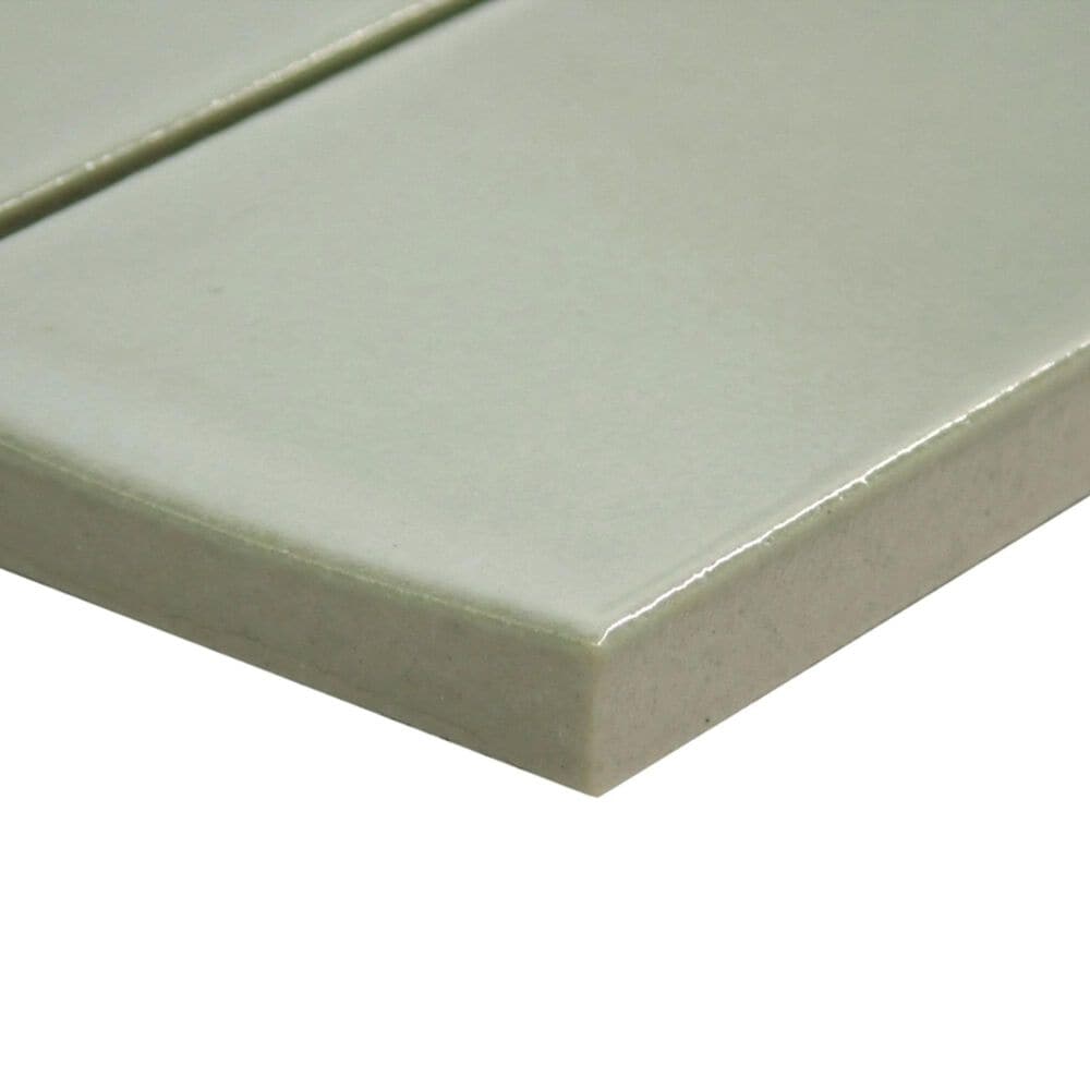 Emser Kaizen Sage 2" x 8" Rectangle on 9" x 15" Satin Porcelain Mosaic Sheet, , large