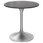 Leisuremod LeisureMod Verve Collection 27 Round Dining Table, Brushed Chrome Base with Sintered Stone Black Top, , large