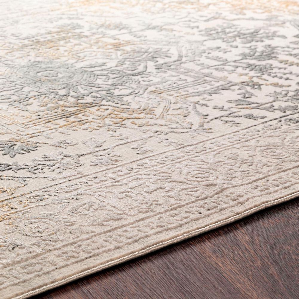 Surya Aisha Charcoal, Gray, Mustard and Light Gray 6&#39;7&quot; x 9&#39;6&quot; Area Rug, , large