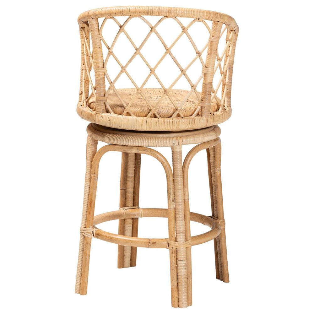 Baxton Studio Ayu Swivel Counter Stool in Light Honey, , large