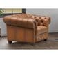 Hydeline York Leather Accent Chair in Saddle (Set of 2), , large
