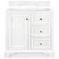 James Martin Vanities De Soto 36" Single Bathroom Vanity in Bright White with 3 cm Parisien Bleu Quartz Top and Rectangular Sink, , large