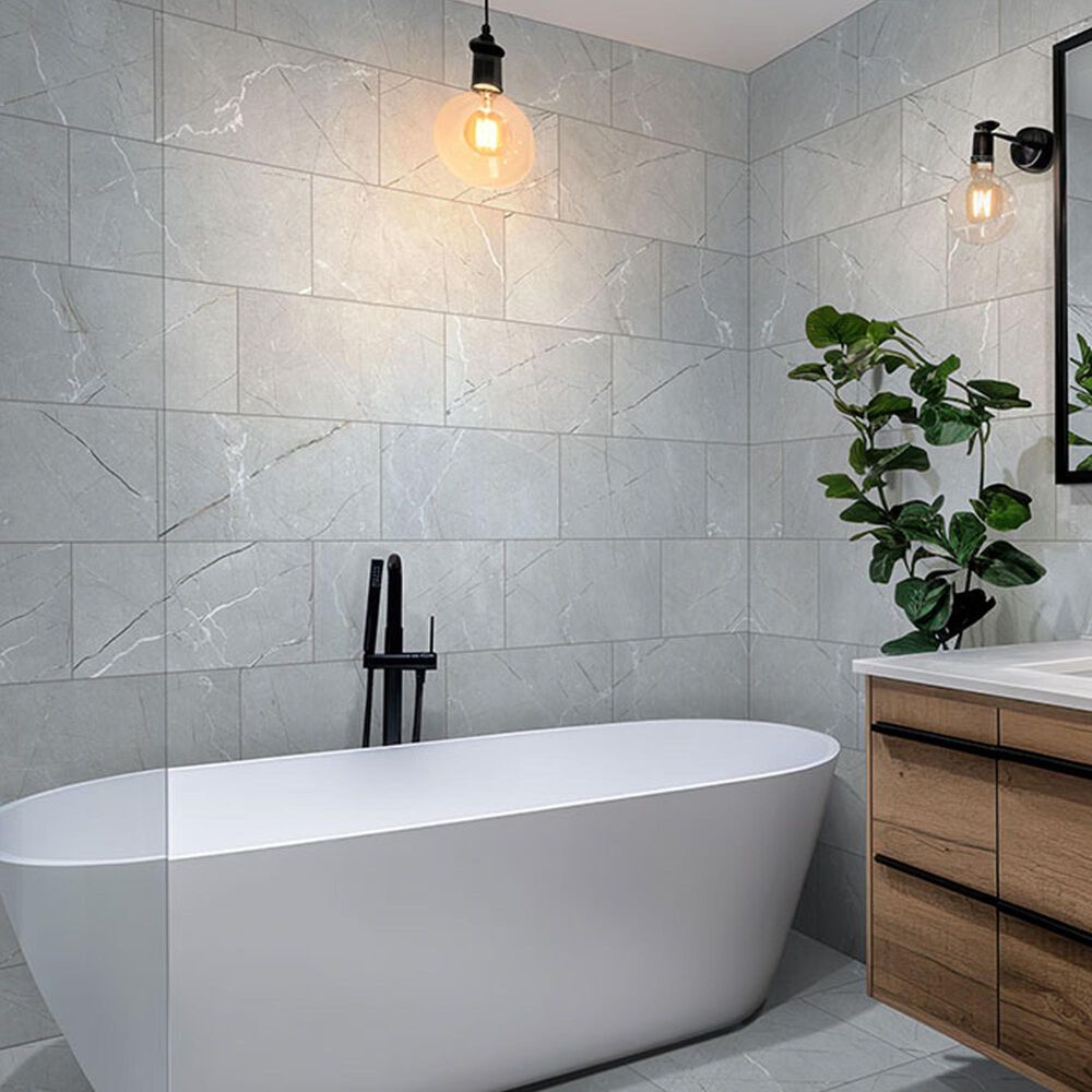 MS International Aylana Gris 12" x 24" Porcelain Tile, , large