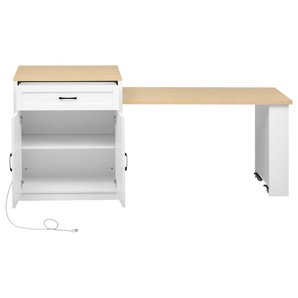 HOMLUX 83" Kitchen Island in White, , large