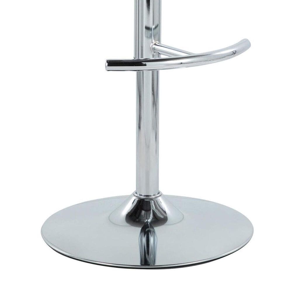 LumiSource Renee Adjustable Swivel Bar Stool with Black Faux Leather Upholstery in Chrome (Set of 2), , large