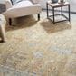 Feizy Carrington 5"6" x 8"6" Gold and Light Blue Area Rug, , large