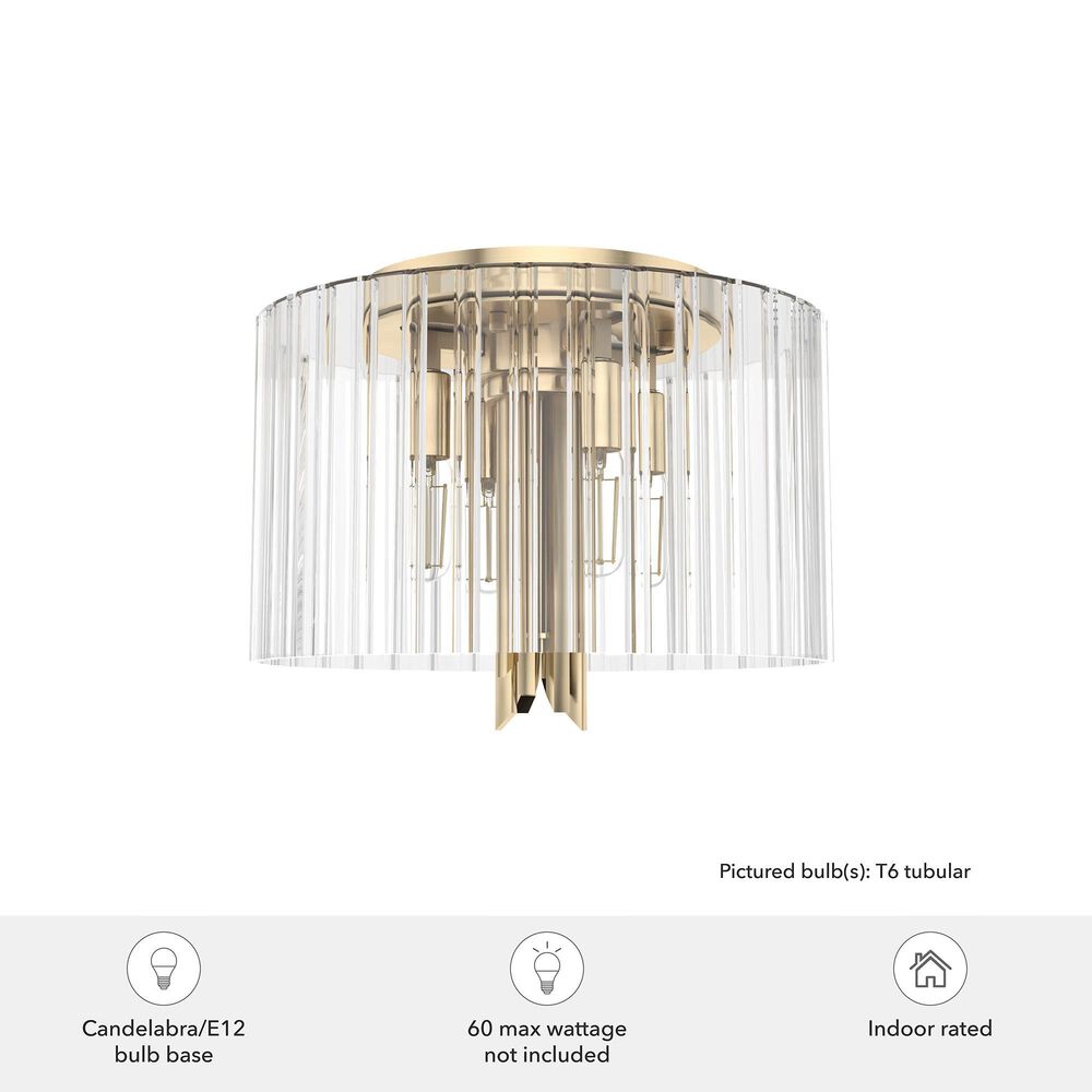 Hunter Gatz 4-Light Flush Mount in Alturas Gold, , large