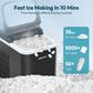 Euhomy 35 Lbs Portable Nugget Ice Maker with Auto-Cleaning in Black, , large