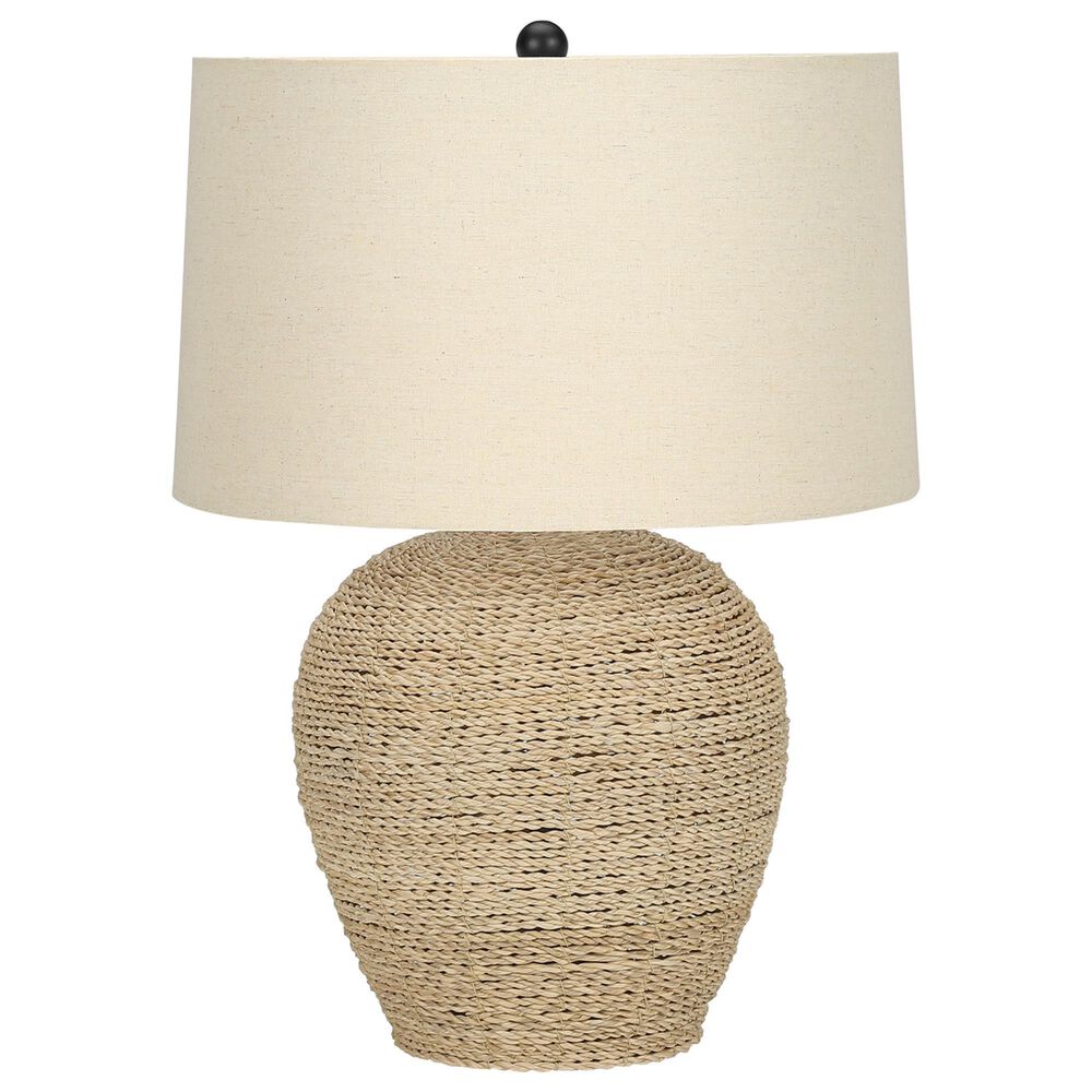 Hearth and Haven 25" Rattan Table Lamp with Beige Shade in Natural, , large