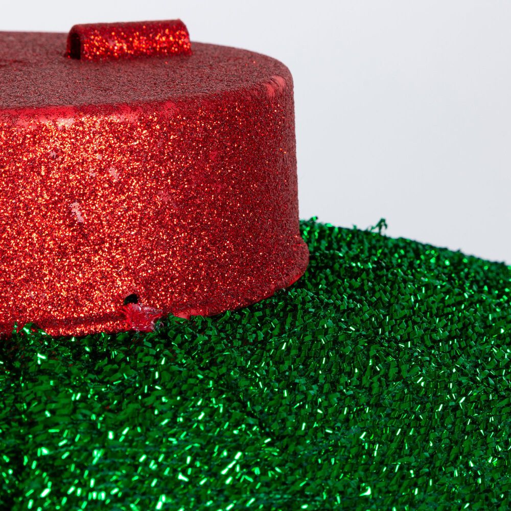The Gerson Company 24&quot; Collapsible Ball with Snowflake Design and LED Lights in Green, , large