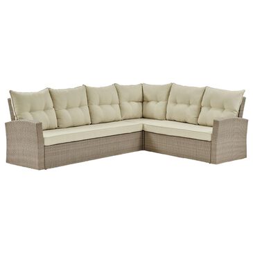 Timberlake Canaan 5-Piece Patio Large Corner Sectional Sofa in Beige, , large