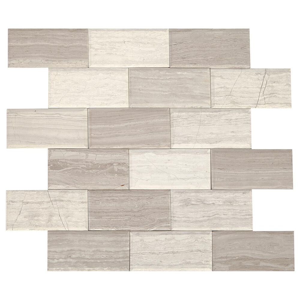Dal-Tile SimplyStick Chenille White 12"x12" Bevel Mosaic Sheet, , large