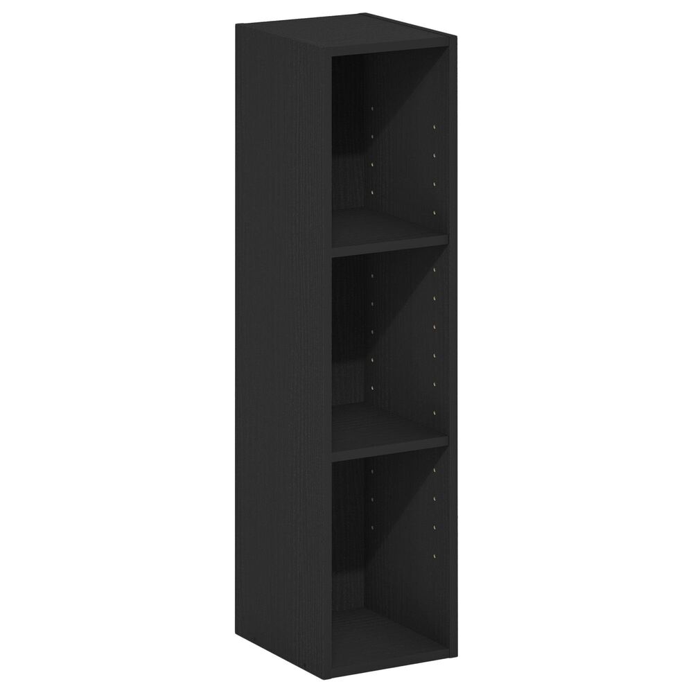 HOMLUX 8" 3-Tier Space Saving Bookcase with Open Adjustable Shelves in Blackwood, , large