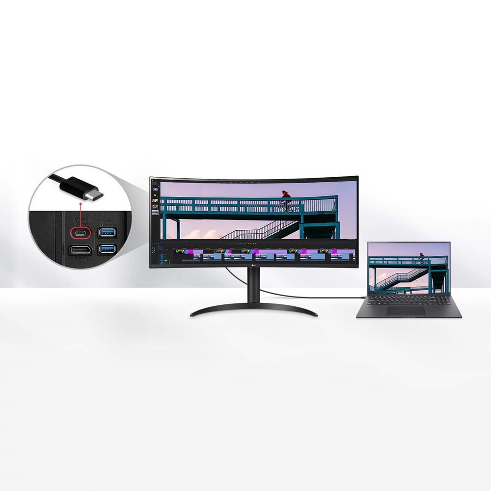 LG 34&quot; UltraWide QHD Curved Monitor with USB-C in Black, , large