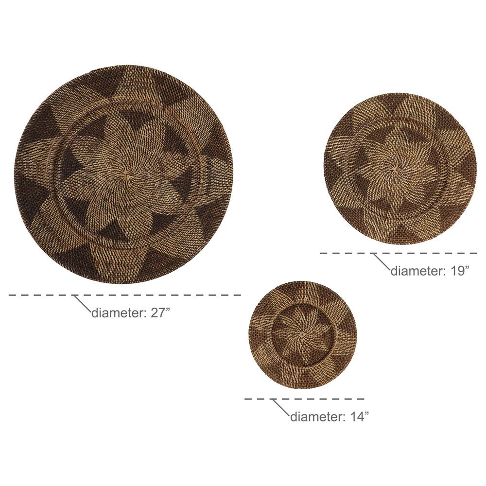 Maple and Jade 28&quot; x 28&quot; Round Wall Decor in Beige and Mocha &#40;Set of 3&#41;, , large
