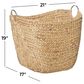 Maple and Jade Large Woven Storage Basket with Ring Metal Handles in Brown, , large