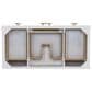 James Martin Vanities Olena 36" Single Vanity in Light Mappa Burl and Polished White with Single Hole 3 cm White Zeus Quartz Top & Backsplash, , large