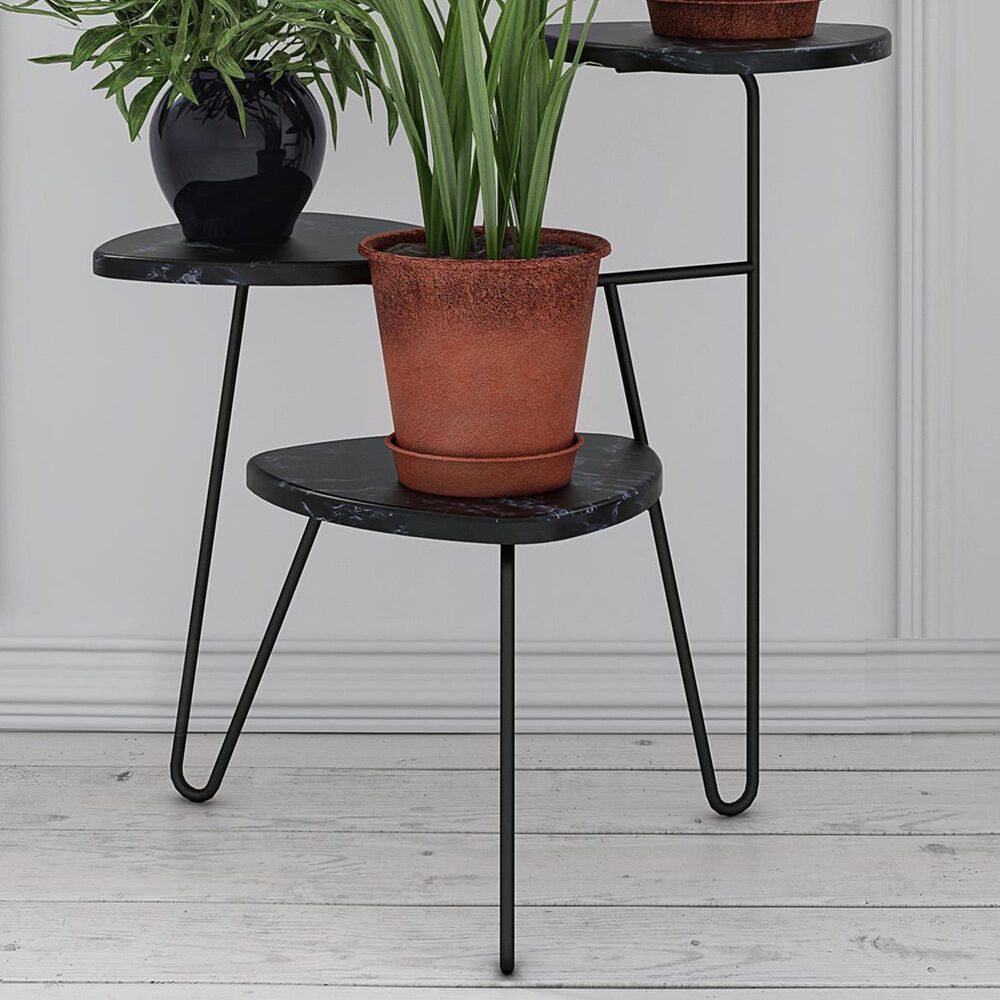 Novogratz Athena Plant Stand in Black Marble, , large