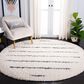 Safavieh Venus Shag VNS604B 6"7" Round Ivory and Dark Grey Area Rug, , large