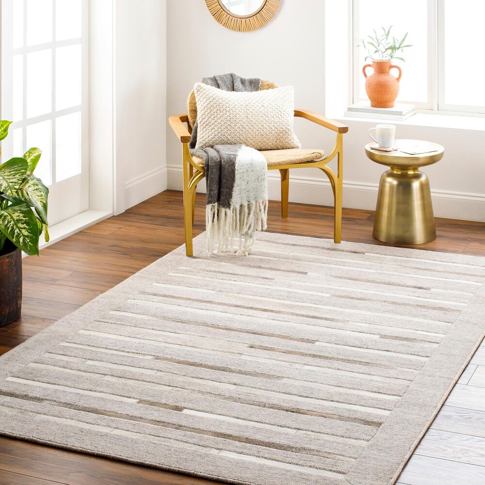 Surya Eloquent 10&#39; x 14&#39; Light Gray, Light Beige and Black Area Rug, , large
