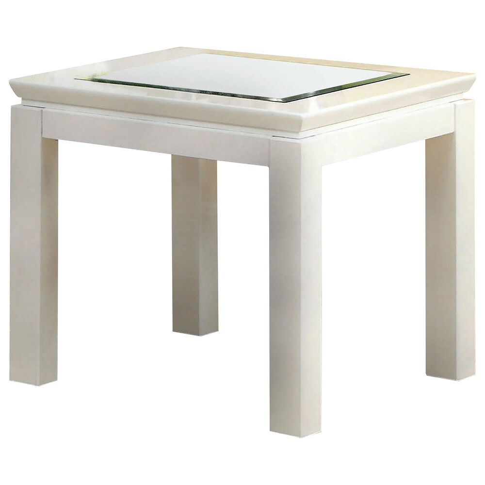 Furniture of America Loper End Table in White, , large