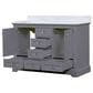 Lexora Home Dukes 48" Double Bathroom Vanity in Dark Grey with 2 cm White Carrara Marble Top and Rectangular Sinks, , large