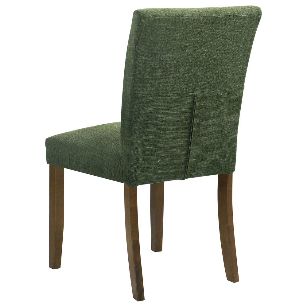 Coaster Cantley Dining Side Chair with Green Cushion in Rich Brown, , large