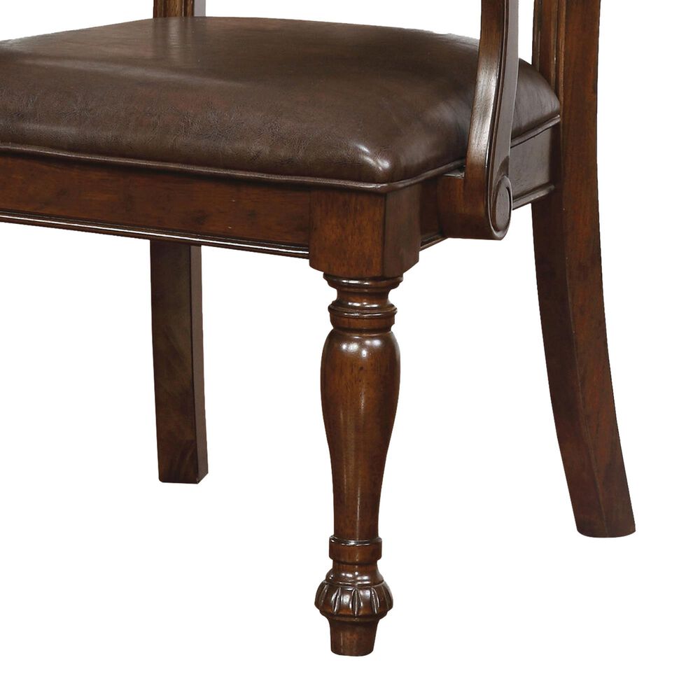 Furniture of America Tovar Dining Armchair in Brown Cherry &#40;Set of 2&#41;, , large