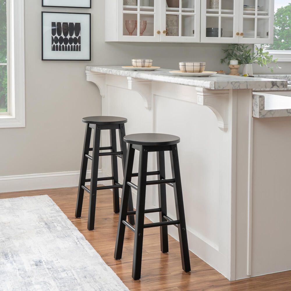Linon Home Decor Abby 29" Bar Stool in Black, , large