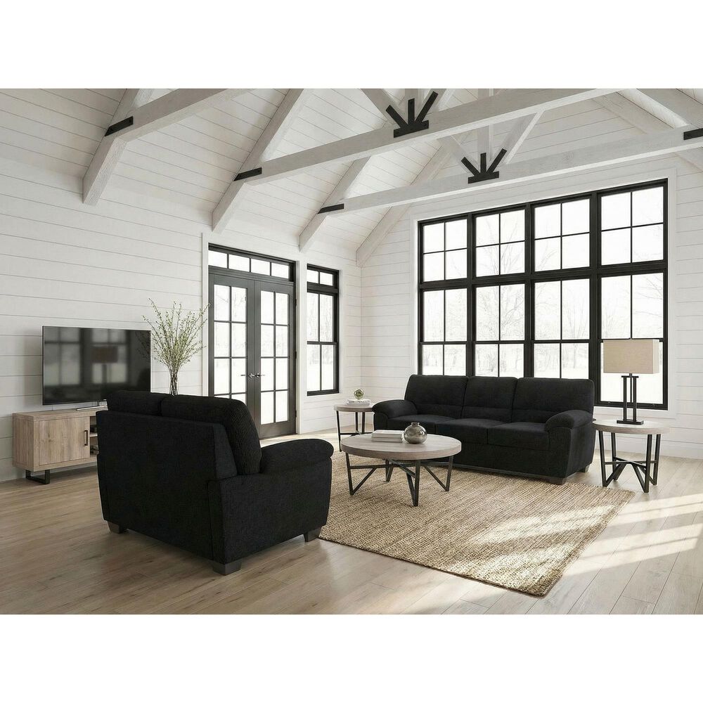 Ashley SimpleJoy, Deanlee and Aniela 7-Piece Living Room Set in Onyx, , large