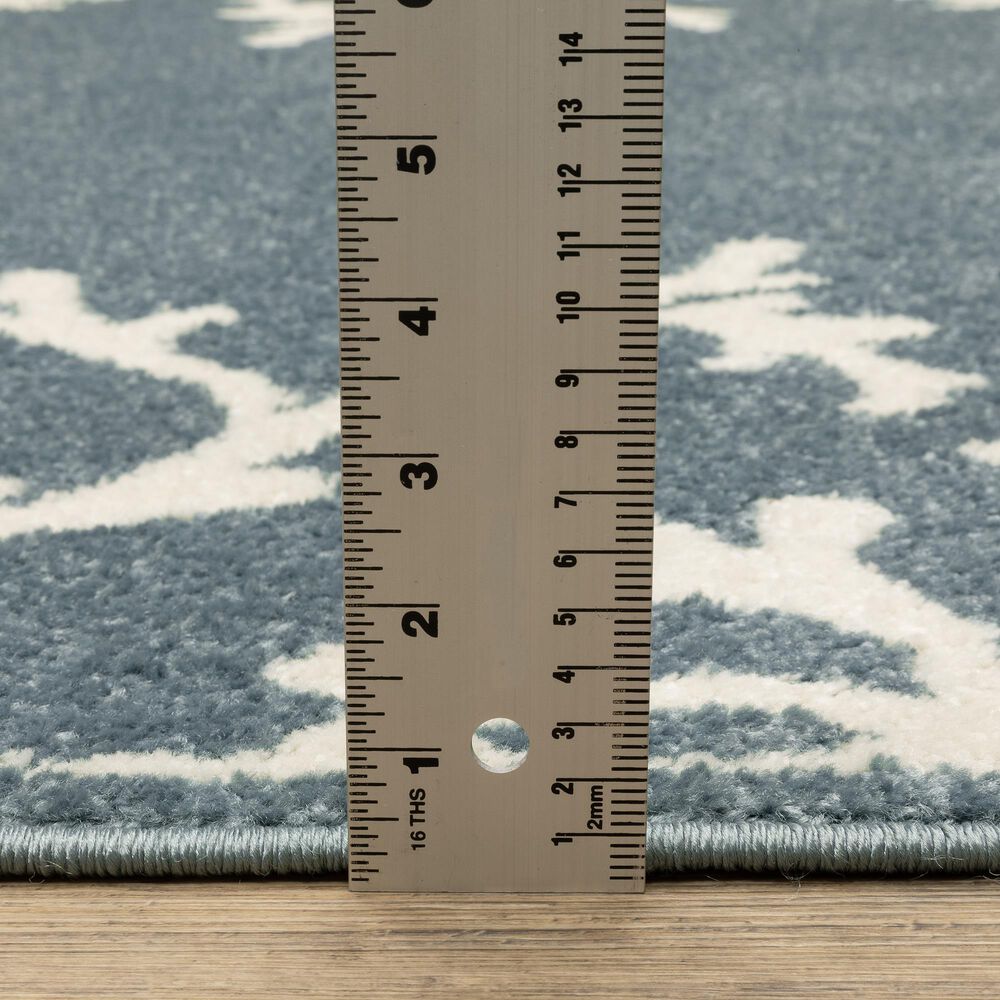 ROW by Oriental Weavers Quinn Coral Blue and Ivory 5'3" x 7' Area Rug, , large