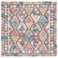 Safavieh Micro-Loop MLP351F 5" Square Gray and Blue Area Rug, , large