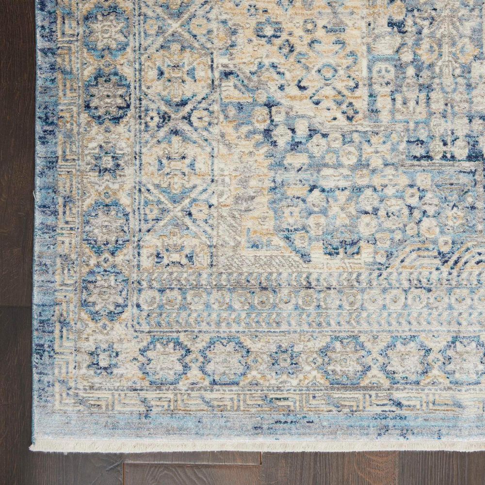 Nourison Lustrous Weave LUW02 5&#39;3&quot; x 7&#39;9&quot; Blue and Ivory Area Rug, , large