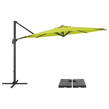 CorLiving 11.5" Lime Green Cantilever Umbrella with Dark Grey Base, , large