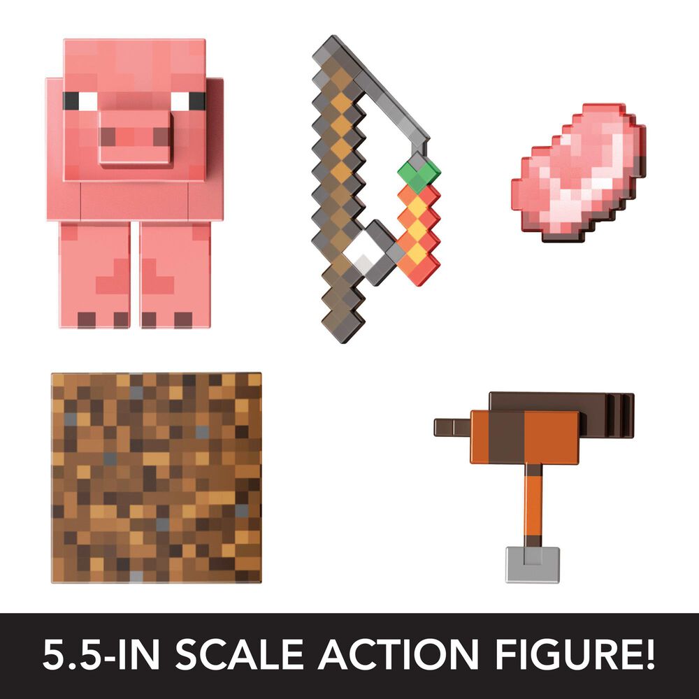 Mattel Minecraft Diamond Level Pig Action Figure, , large