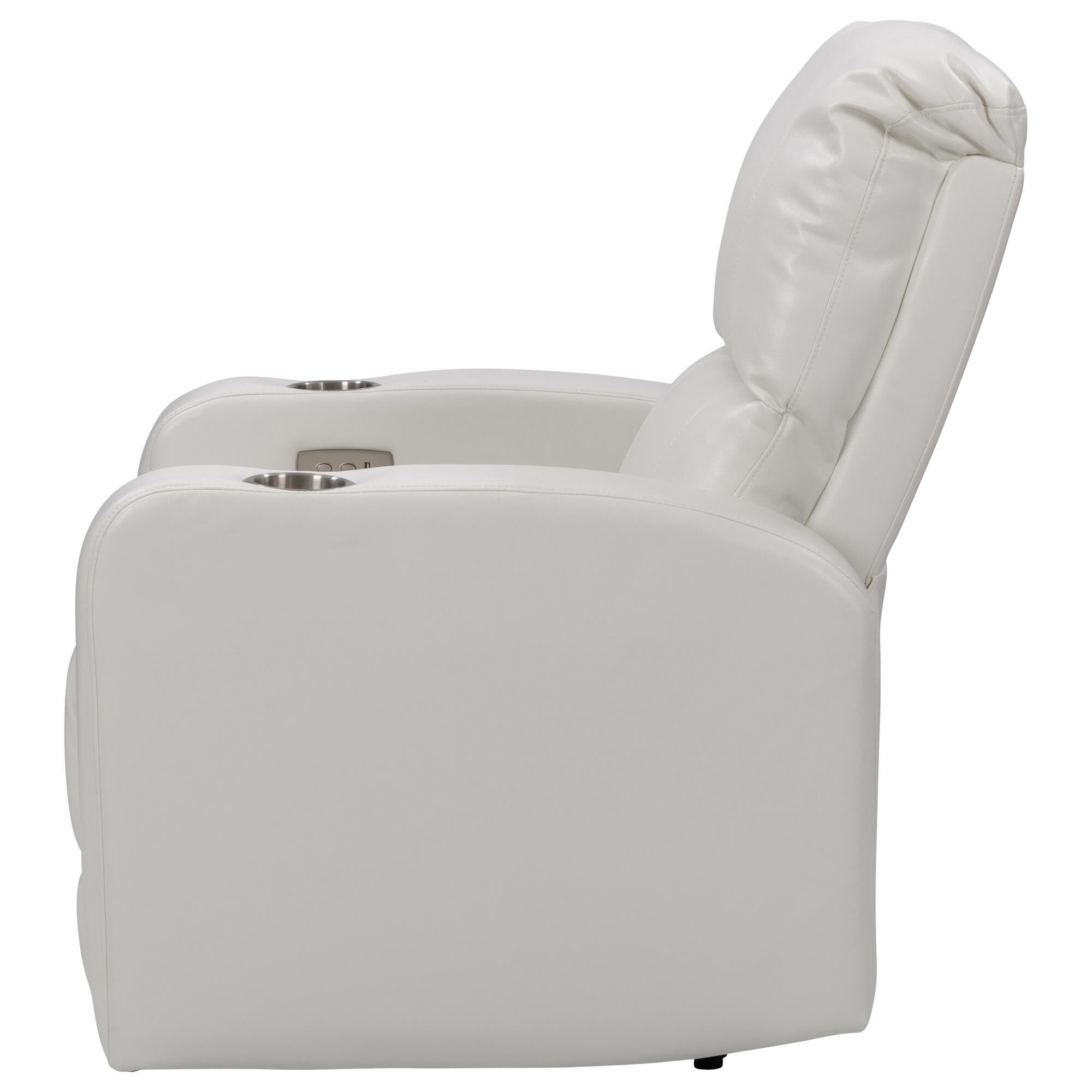 White faux hotsell leather recliner chair