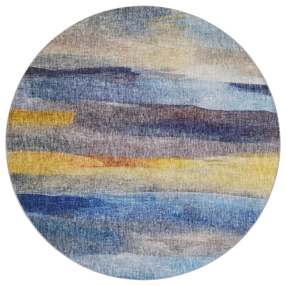 Dalyn Rug Company Boca BO4 Blue 8" Round Area Rug, , large