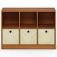 HOMLUX 6-Cube Bookshelf Bookcase with Storage Bins in Light Cherry, , large