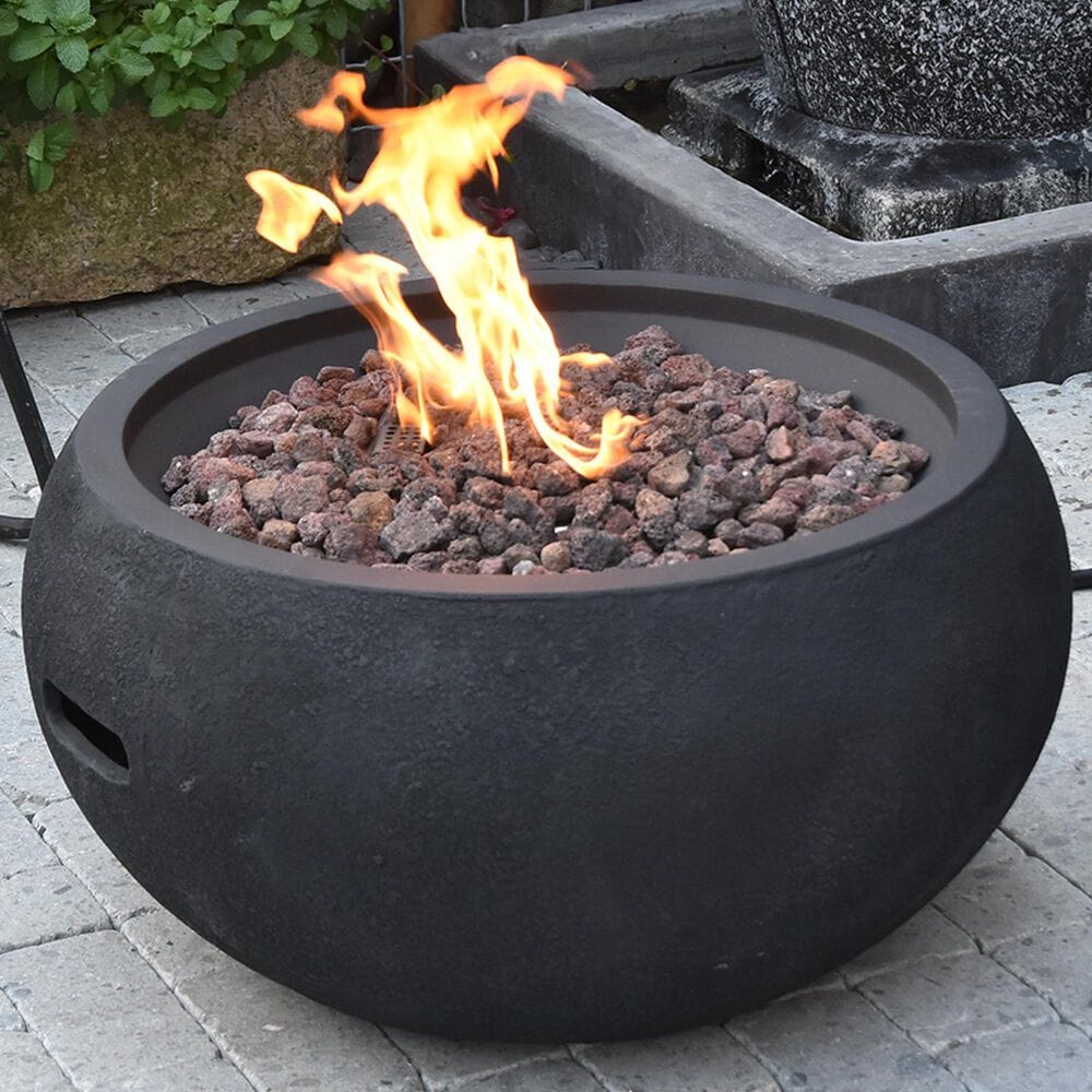 Elementi Fire York Round Liquid Propane Fire Table in Black, , large
